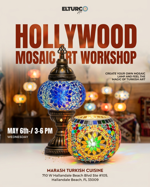 Hollywood Mosaic Lamp Workshop- May 6th/ 3-6 PM