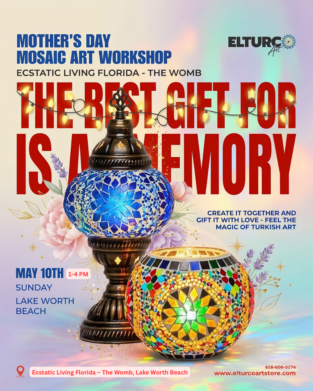 Mother’s Day Mosaic Lamp Workshop